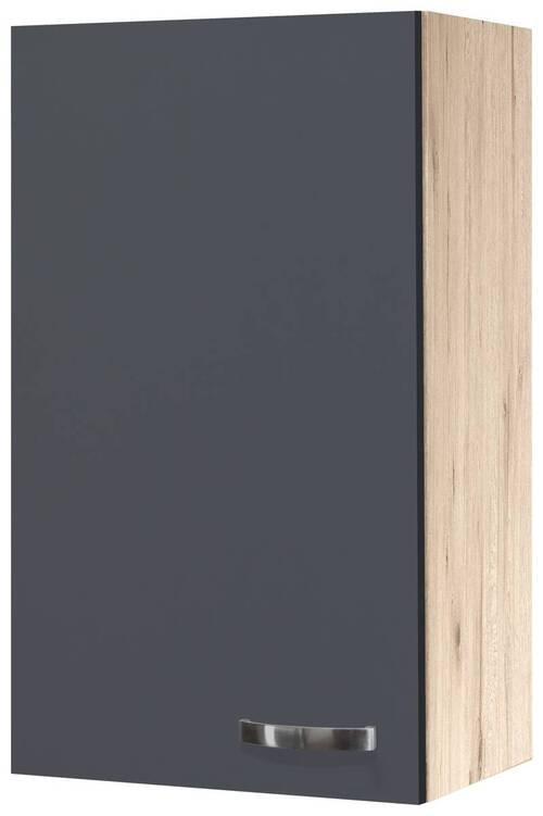 KÜCHENOBERSCHRANK 50/89/32 cm in Dunkelgrau, Eiche San Remo - Edelstahlfarben/Dunkelgrau, MODERN, Holzwerkstoff/Metall (50/89/32cm) - FlexWell