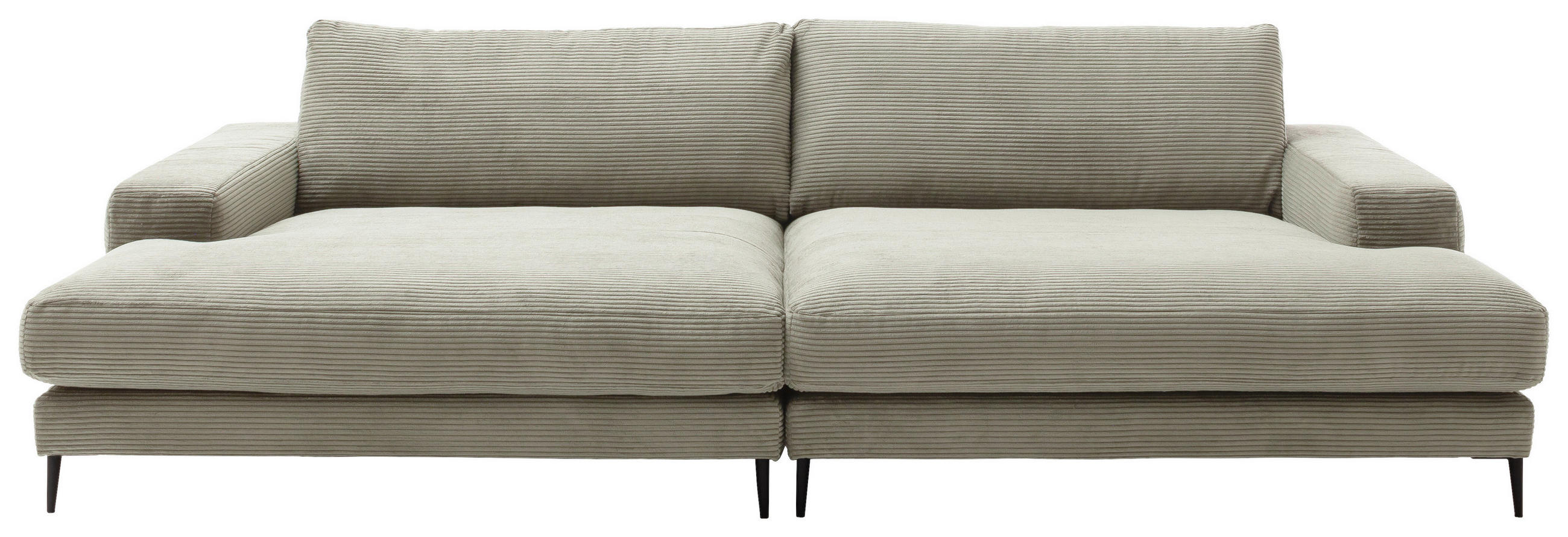 BIGSOFA Cord Graubraun  - Graubraun/Schwarz, Design, Textil/Metall (296/83/177cm) - Dieter Knoll