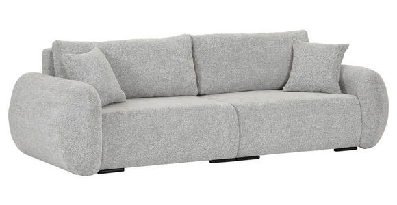 SCHLAFSOFA Flachgewebe Grau  inkl. Zierkissen, Rückenkissen, Bettkasten, Schlaffunktion, Rücken echt, Liegefläche im Originalstoff  - Schwarz/Grau, KONVENTIONELL, Kunststoff/Textil (250/74/92cm) - Carryhome