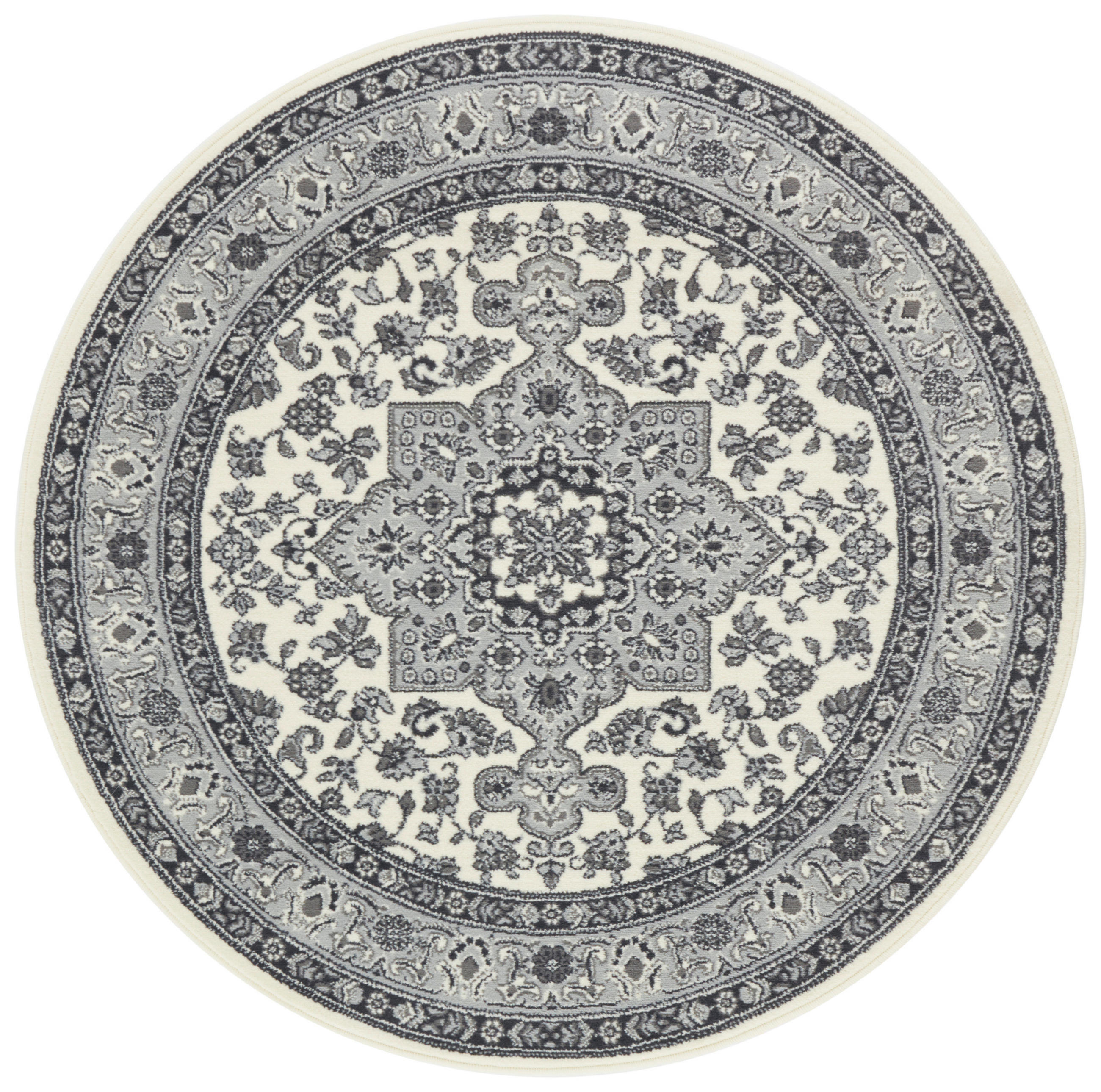 VINTAGE-TEPPICH 160 cm Mirkan Creme, Grau  - Creme/Grau, Basics, Kunststoff/Textil (160cm)
