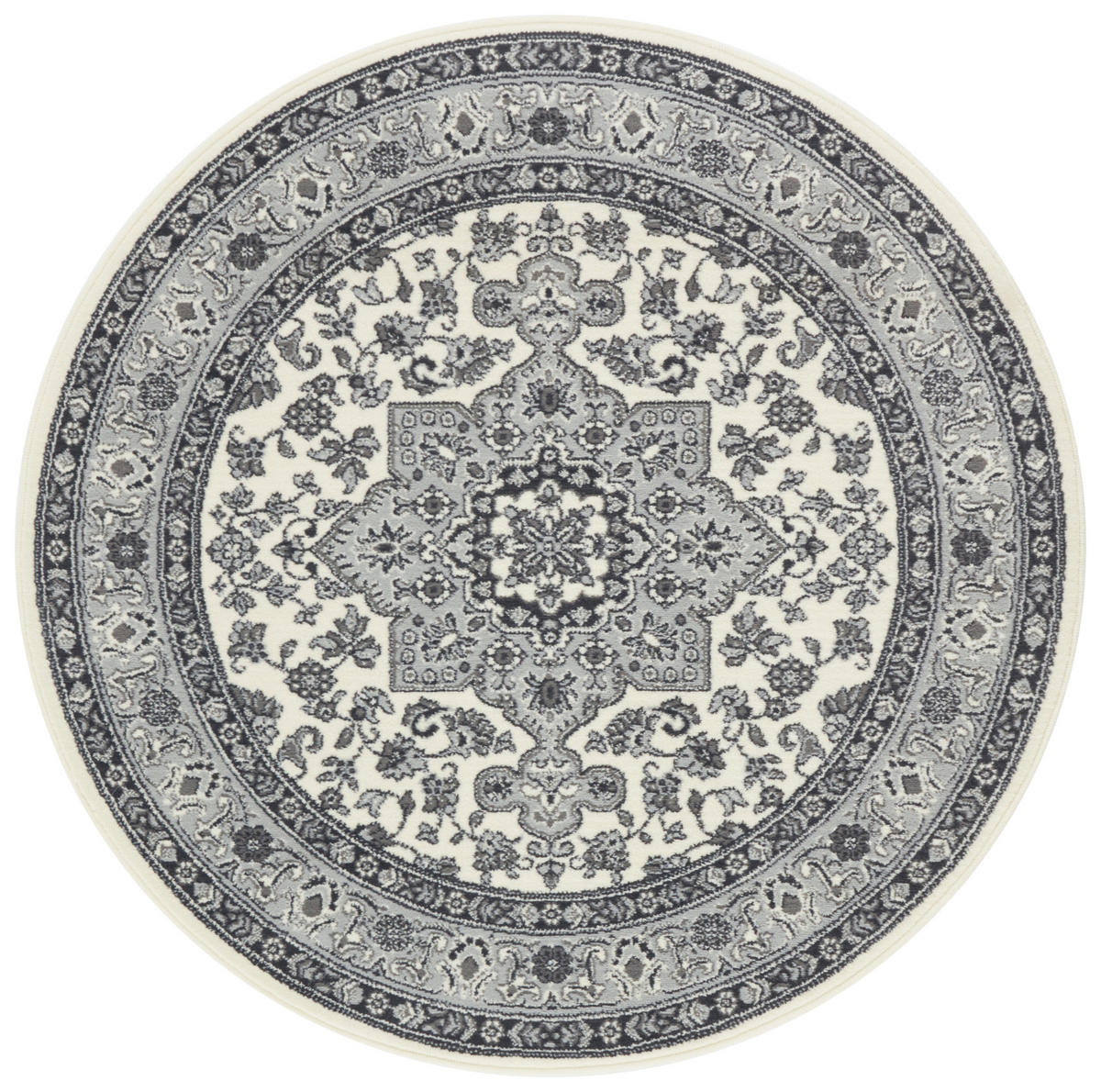 VINTAGE-TEPPICH 160 cm Mirkan Creme, Grau  - Creme/Grau, Basics, Kunststoff/Textil (160cm)