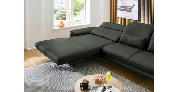 ECKSOFA in Echtleder Dunkelgrün  - Dunkelgrün/Schwarz, Design, Leder/Metall (193/332cm) - Dieter Knoll