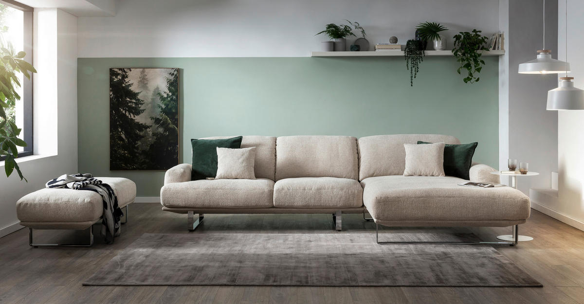 HOCKER Webstoff Mokka  - Mokka, Design, Textil/Metall (160/44/60cm) - Dieter Knoll