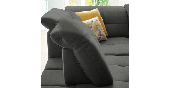 ECKSOFA in Chenille Dunkelgrau 240/308 cm - Dunkelgrau/Schwarz, Design, Textil/Metall (240/308cm) - Xora