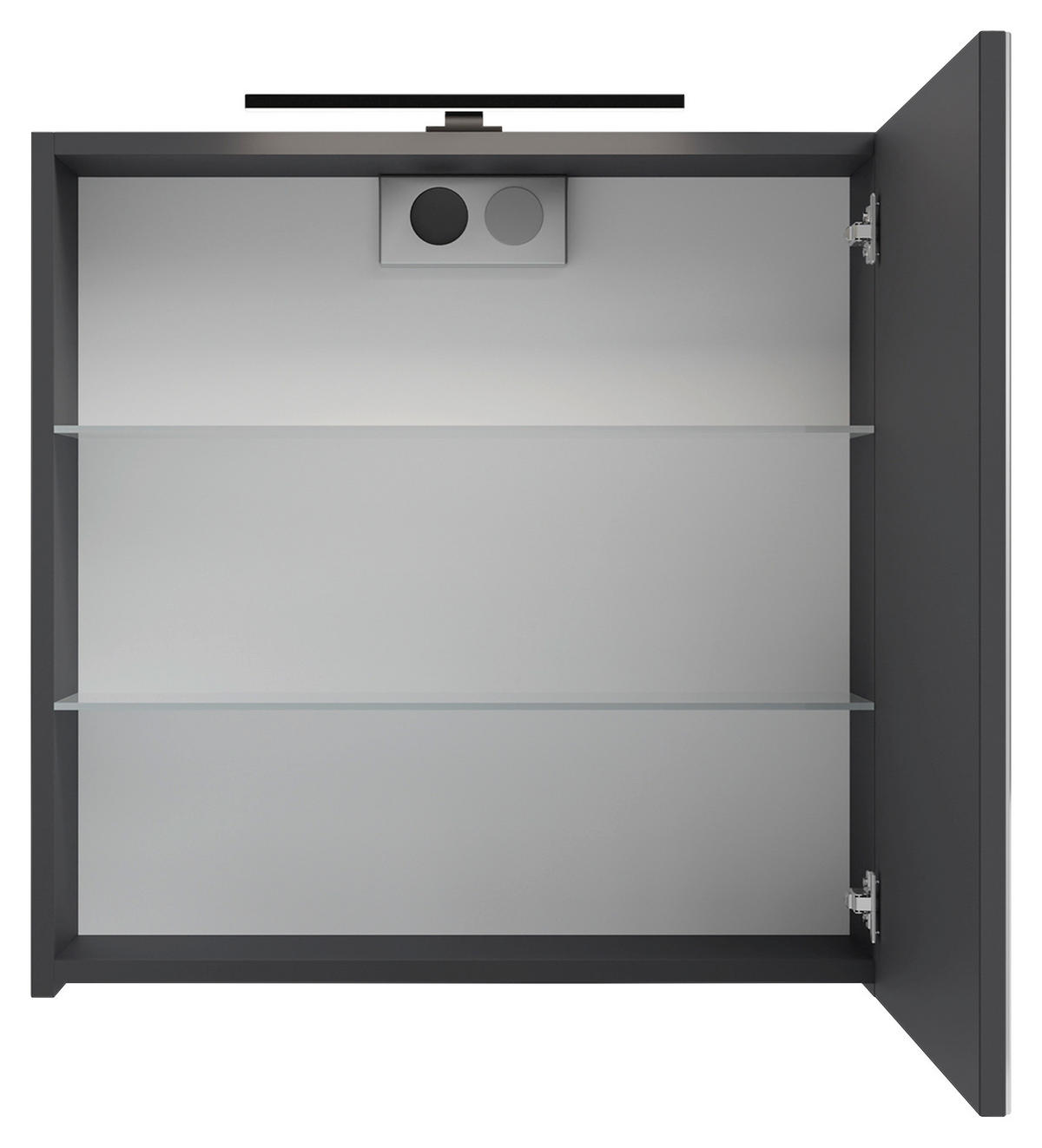 SPIEGELSCHRANK 60/60/20 cm  - Anthrazit, MODERN, Glas/Holzwerkstoff (60/60/20cm) - MID.YOU