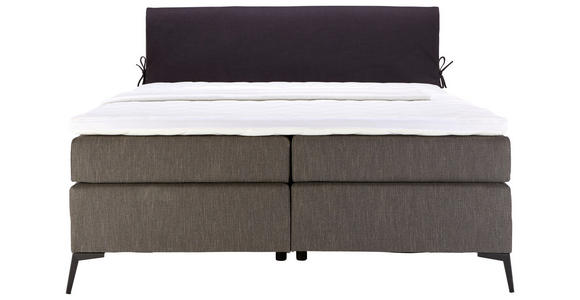 BOXSPRINGBETT 160/200 cm in Anthrazit, Schwarz - Anthrazit/Schwarz, Design, Textil/Metall (160/200cm) - Hom`in