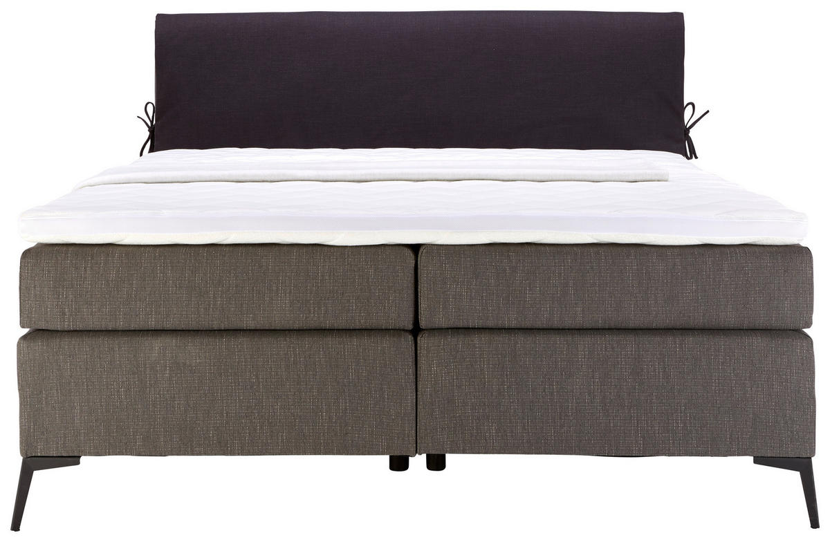 BOXSPRINGBETT 160/200 cm  in Anthrazit, Schwarz  - Anthrazit/Schwarz, Design, Textil/Metall (160/200cm) - Hom`in