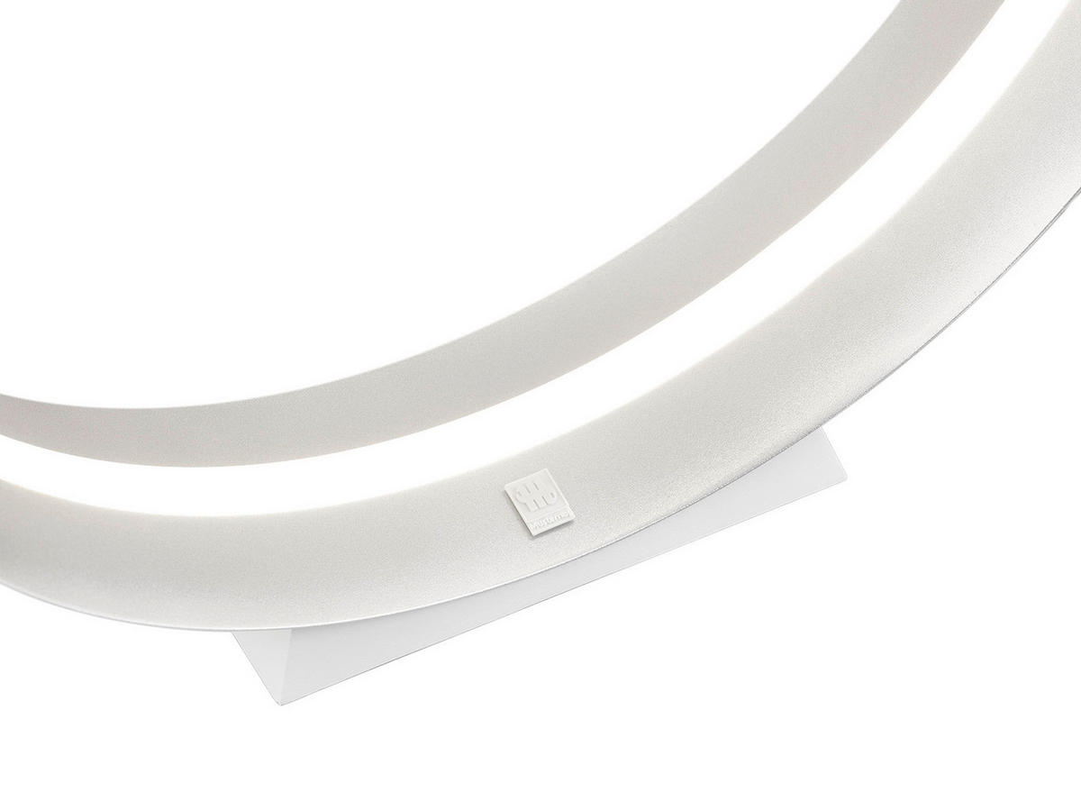 STOLNÍ LED LAMPA, dálkový ovladač, 45/45 cm  - bílá/barvy stříbra, Konvenční, kov (45/45cm) - Musterring