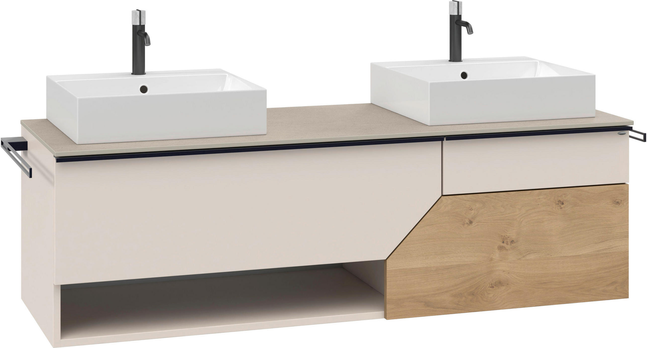 WASCHTISCHKOMBI 160,4 cm  - Taupe/Eichefarben, LIFESTYLE, Holz/Keramik (160,4cm) - Voglauer