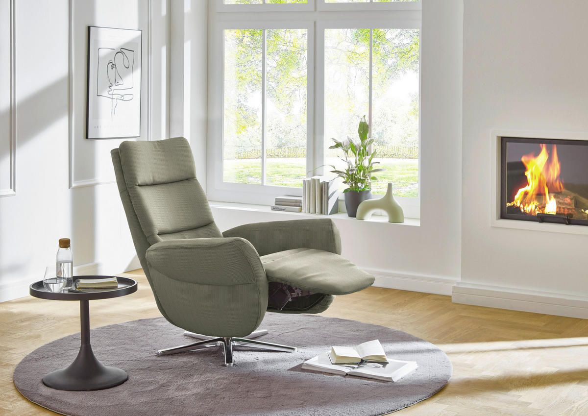 RELAXSESSEL Textil Hellgrün  - Chromfarben/Hellgrün, Design, Textil/Metall (78/113/83cm) - Beldomo Speed