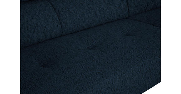 ECKSOFA in Chenille Dunkelblau  280/205 cm  - Schwarz/Dunkelblau, Design, Textil/Metall (280/205cm) - Xora
