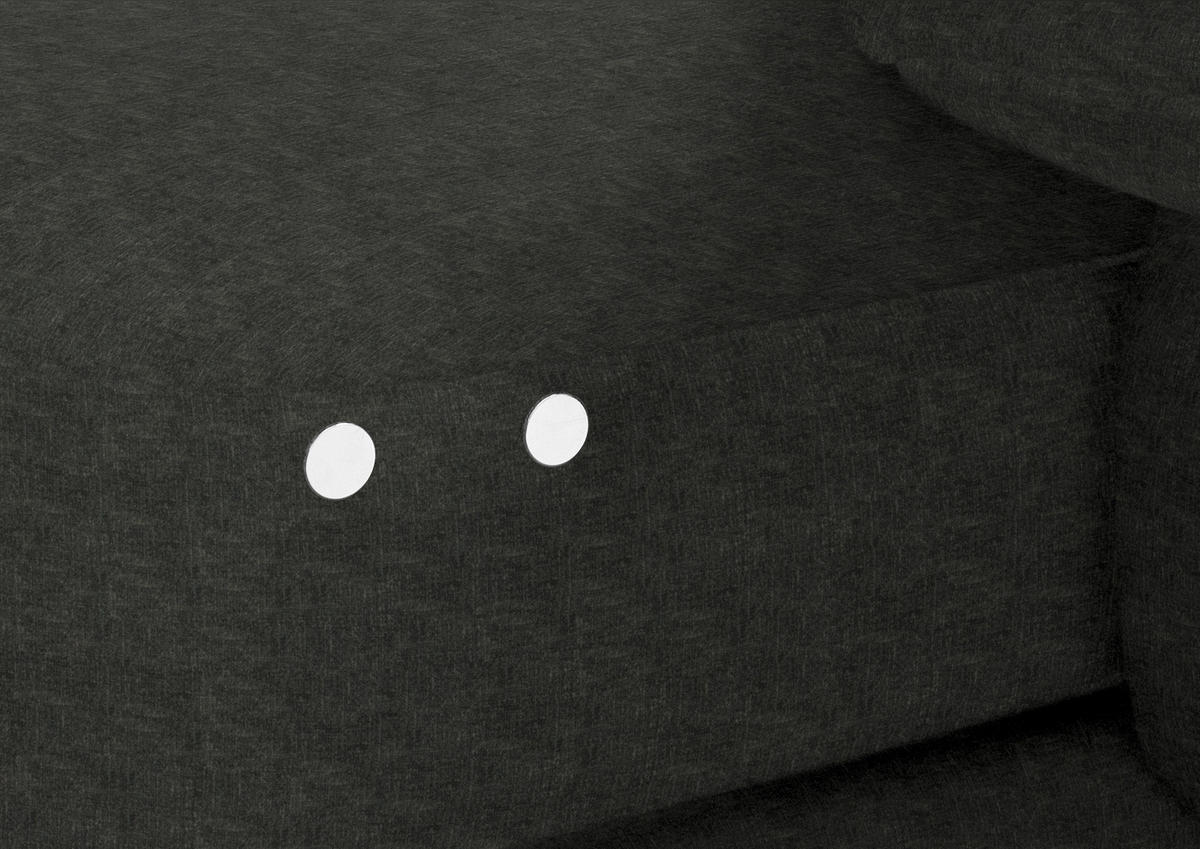 ECKSOFA in Velours Dunkelgrau  - Dunkelgrau/Schwarz, Design, Textil/Metall (310/180cm) - Dieter Knoll