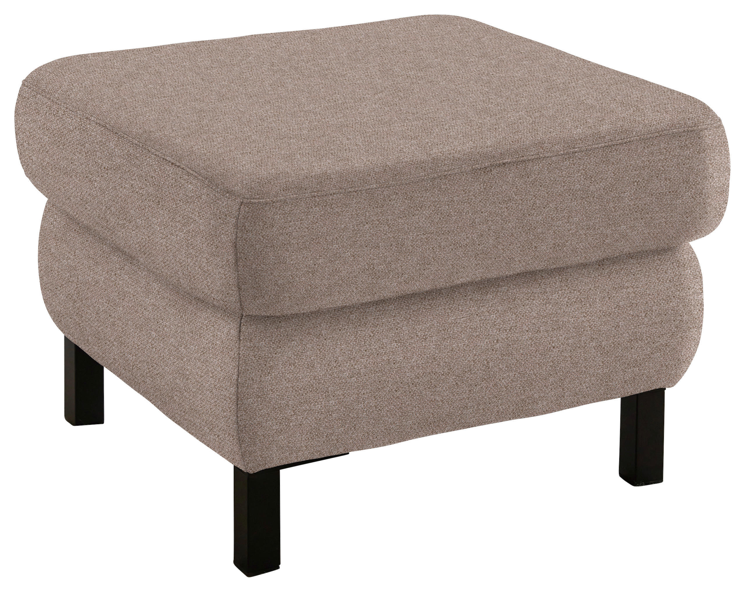 HOCKER in Textil Taupe  - Taupe/Schwarz, KONVENTIONELL, Textil/Metall (69/47/69cm) - Pure Home Comfort
