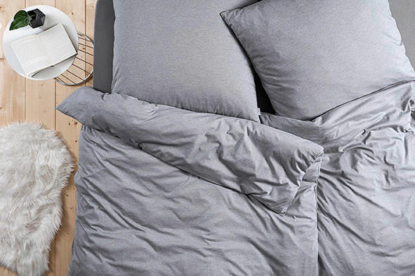 BETTWÄSCHE Takoma Interlock-Jersey 155/220 cm  - Grau, KONVENTIONELL, Textil (155/220cm) - Estella