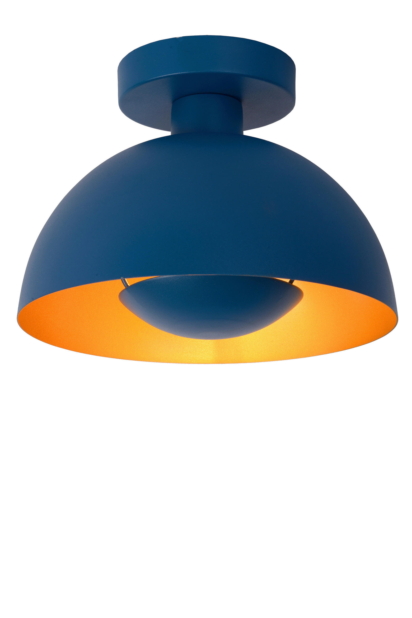 DECKENLEUCHTE SIEMON 25/19 cm   - Blau/Messingfarben, Design, Metall (25/19cm) - Lucide