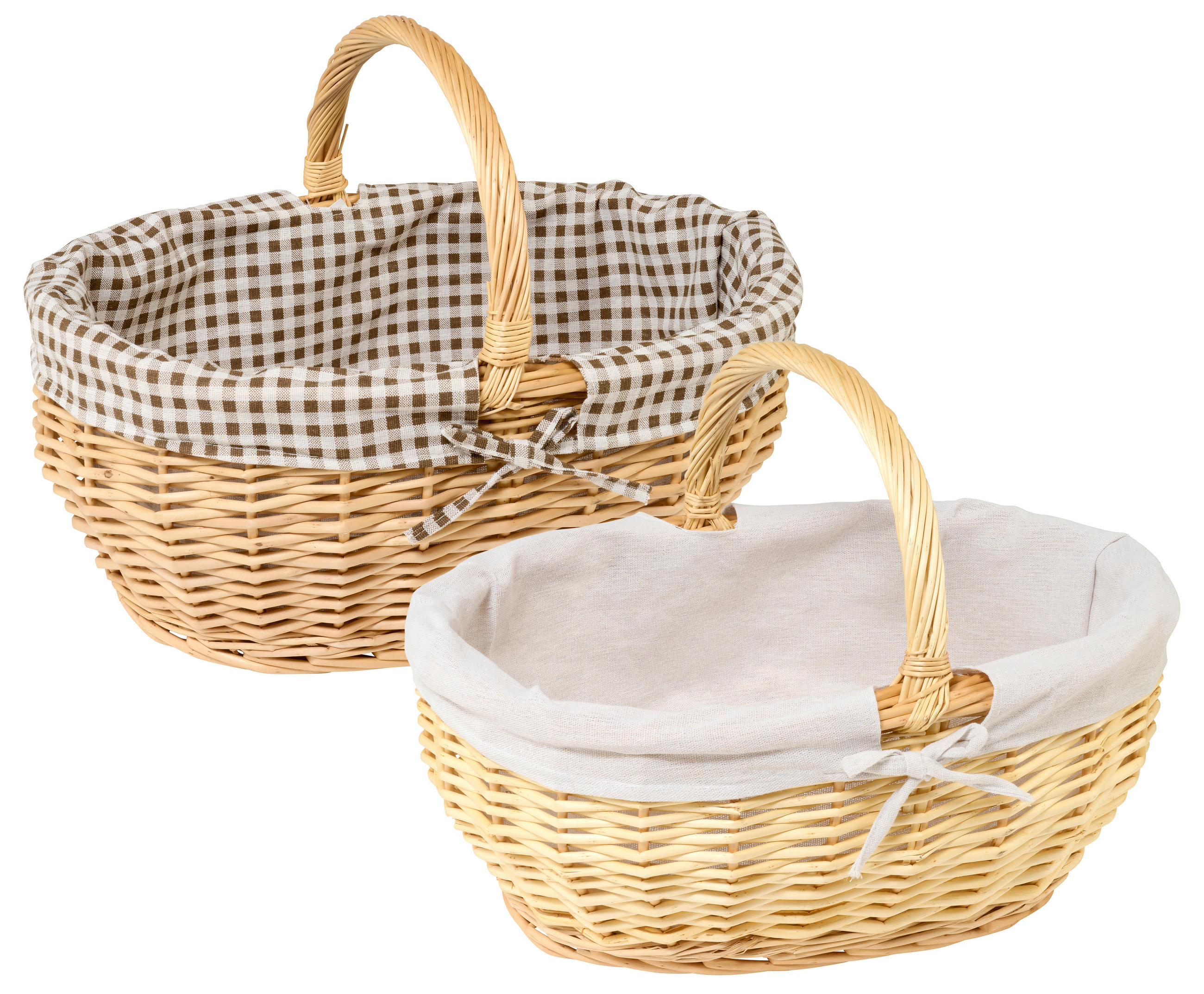 EINKAUFSKORB  - Taupe/Beige, Natur, Holz/Textil (46/34/20(32)cm)