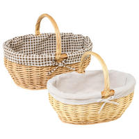 EINKAUFSKORB  - Taupe/Beige, Natur, Holz/Textil (46/34/20(32)cm)