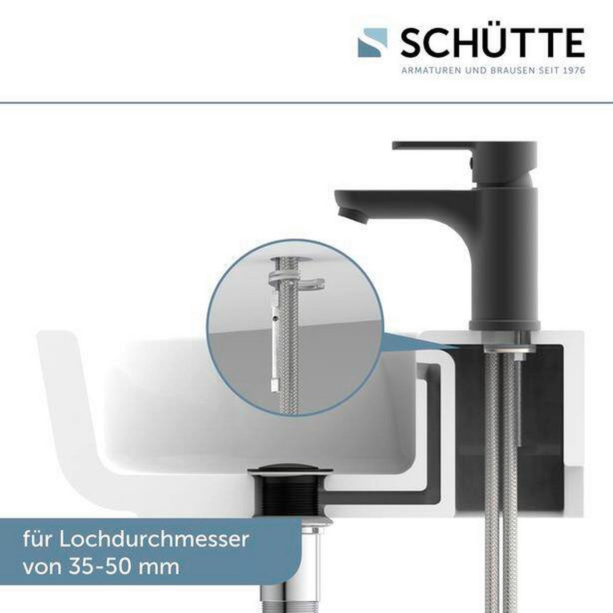 WASCHTISCHARMATUR 44106  - Schwarz, KONVENTIONELL, Metall (5,0/13,0/14,5cm) - Schütte