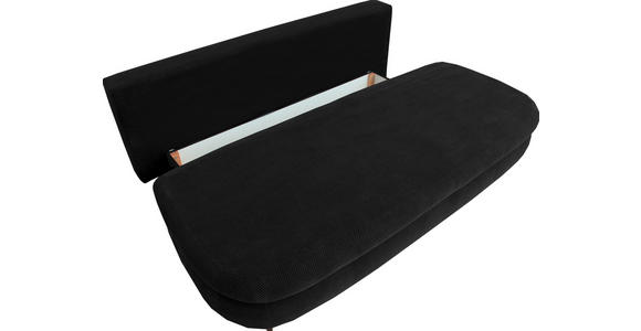 SCHLAFSOFA Simon Webstoff, Plüsch Schwarz  inkl. Rückenkissen, Bettkasten, Schlaffunktion, Rücken echt  - Schwarz, Design, Textil (213/89/105cm) - Novel