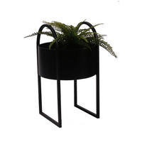 PFLANZTOPF   - Schwarz, Design, Metall (30/50cm) - Ambia Home