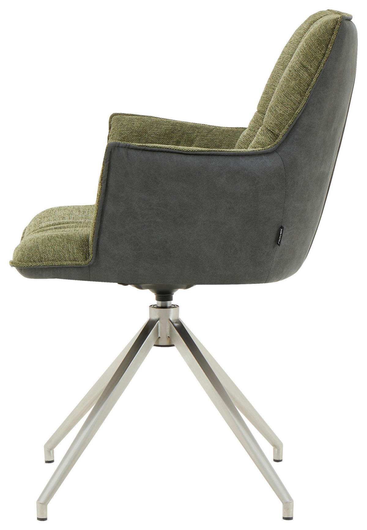 STOLICA SA RUKONASLONOM  antracit, zelena       - zelena/boja nerđajućeg čelika, Dizajnerski, metal/tekstil (59/89,5/63cm) - Novel