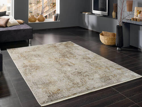 VINTAGE-TEPPICH 67/130 cm Avignon Goldfarben, Beige  - Beige/Goldfarben, Design, Textil (67/130cm) - Dieter Knoll