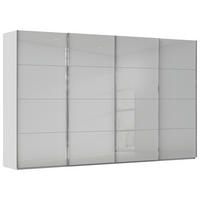 SCHWEBETÜRENSCHRANK 361/223/68 cm 4-türig Seidengrau  - Chromfarben/Seidengrau, Design, Glas/Holzwerkstoff (361/223/68cm) - Novel