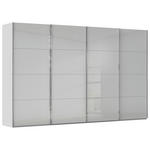 SCHWEBETÜRENSCHRANK  in Seidengrau  - Chromfarben/Seidengrau, Design, Glas/Holzwerkstoff (361/223/68cm) - Novel