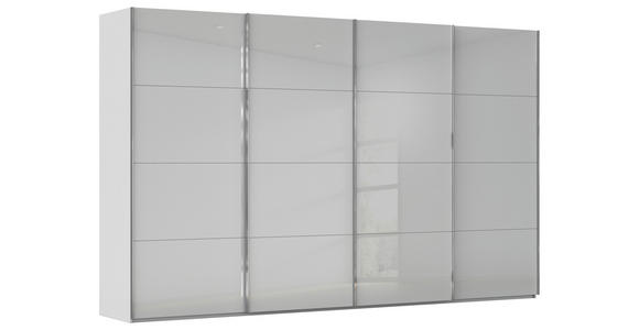 SCHWEBETÜRENSCHRANK  in Seidengrau  - Chromfarben/Seidengrau, Design, Glas/Holzwerkstoff (361/223/68cm) - Novel