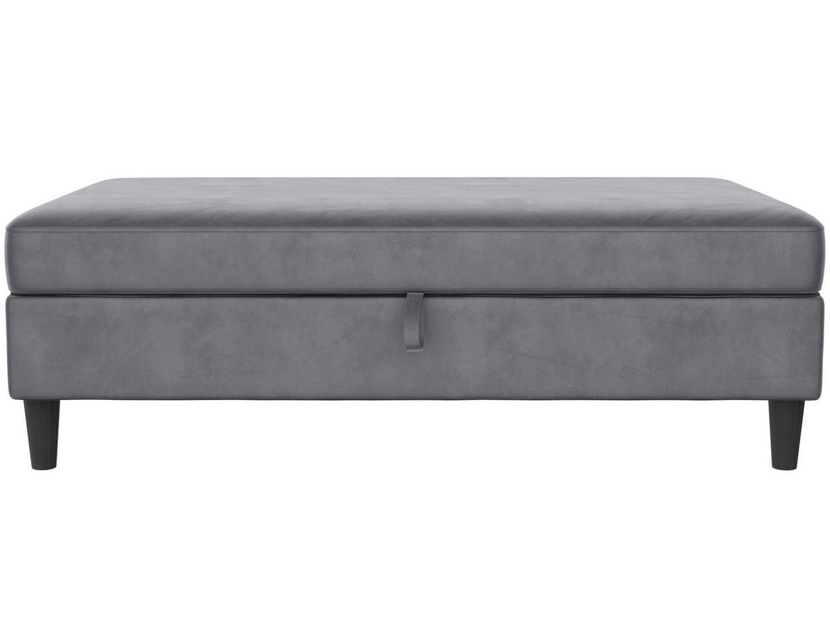 HOCKER in Textil Anthrazit  - Anthrazit/Schwarz, Basics, Kunststoff/Textil (130/43/69cm) - Livetastic