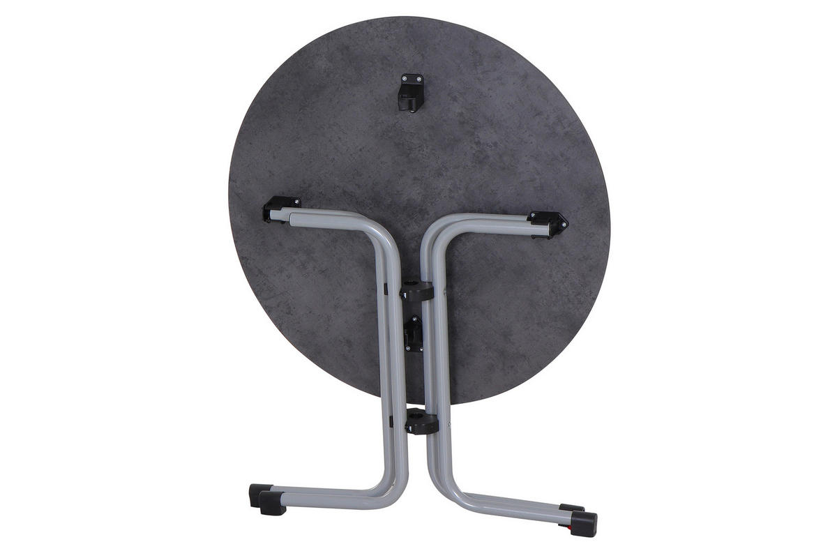 GARTENKLAPPTISCH Holz, Metall, Kunststoff rund  - Anthrazit/Silberfarben, KONVENTIONELL, Holz/Kunststoff (80/71cm) - Siena Garden