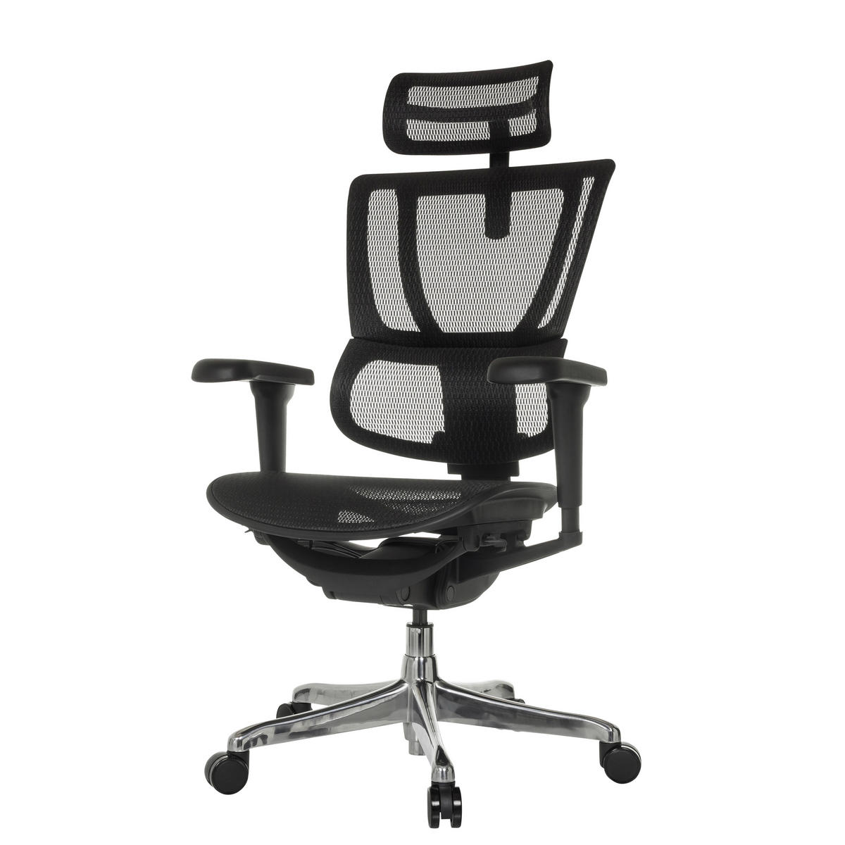 OTOČNÁ ŽIDLE, síť, černá - černá/barvy stříbra, Moderní, kov/textil (71/135/75cm) - MID.YOU