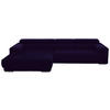 ECKSOFA Mikrofaser Violett  - Silberfarben/Violett, Design, Textil/Metall (190/335cm) - Beldomo Speed