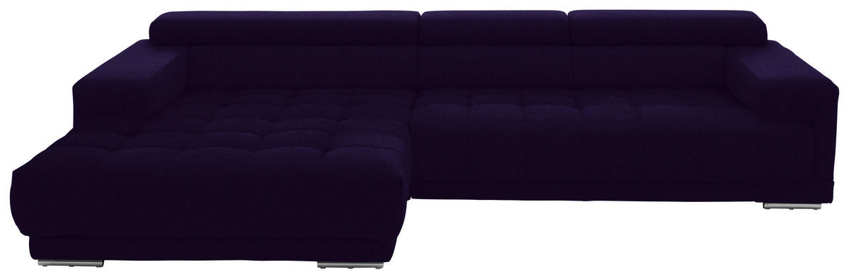 ECKSOFA Mikrofaser Violett  - Silberfarben/Violett, Design, Textil/Metall (190/335cm) - Beldomo Speed