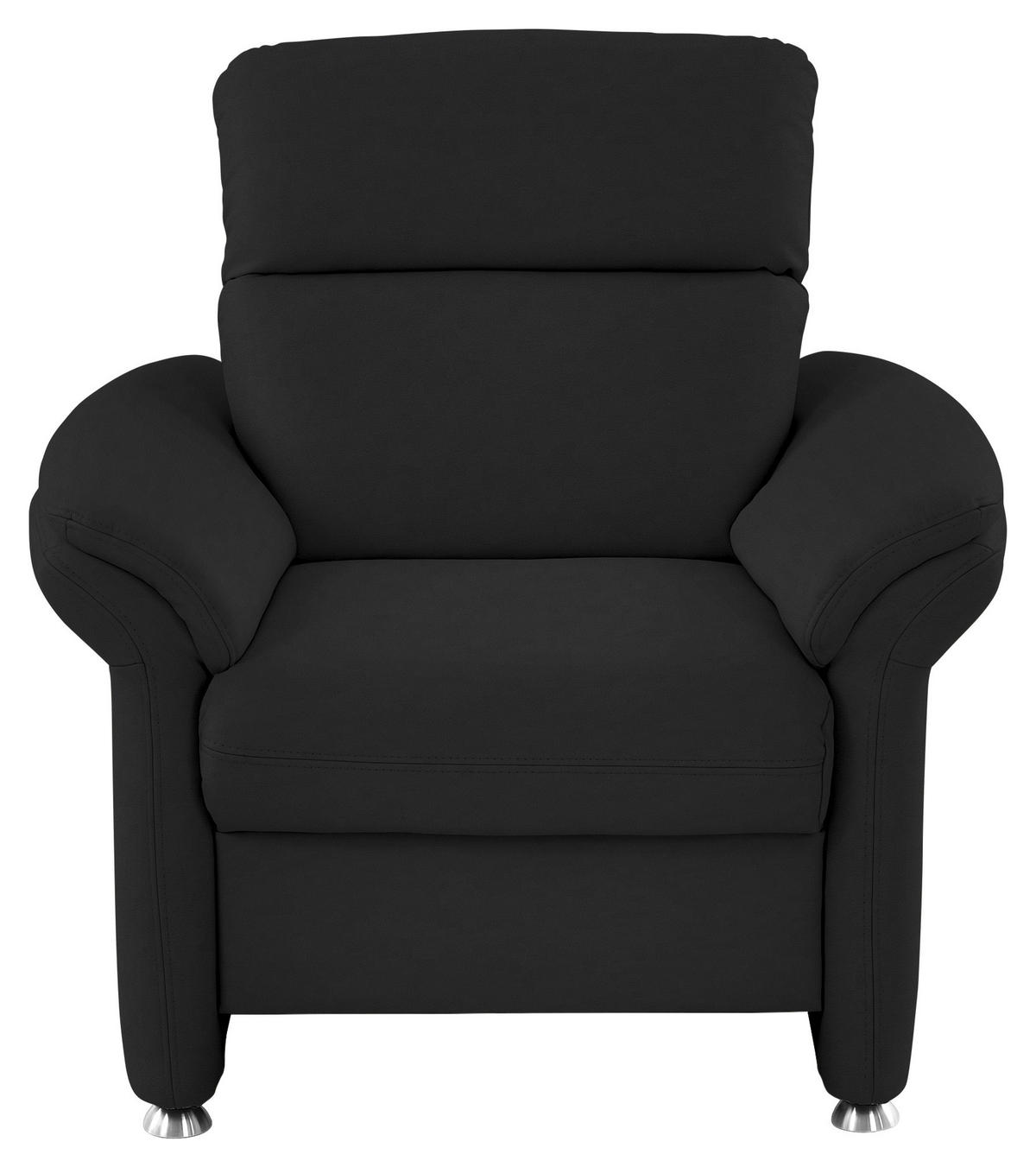 SESSEL in Echtleder Anthrazit  - Anthrazit/Alufarben, Konventionell, Leder/Metall (98/96/92cm) - Beldomo Premium