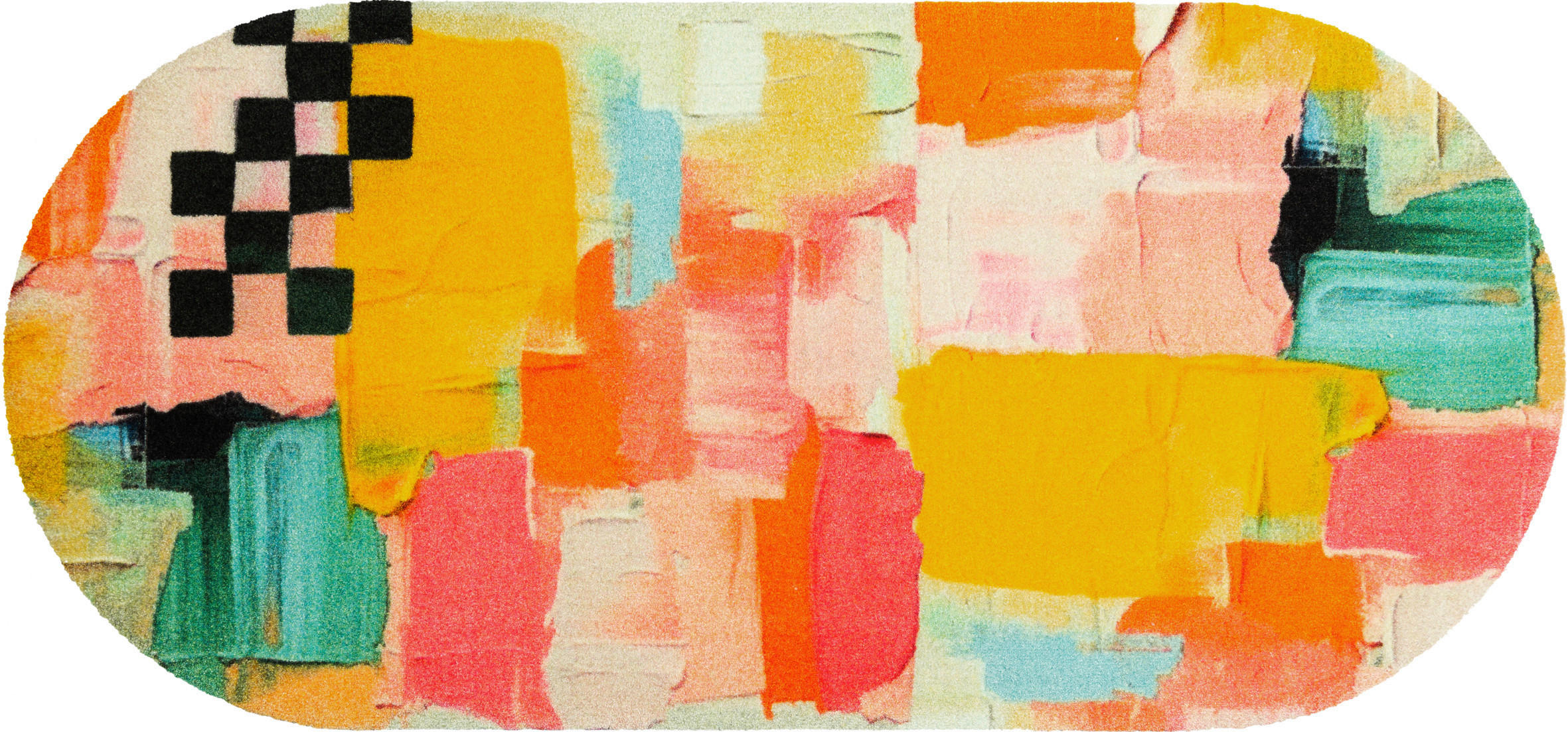 LÄUFER 70/150 cm Paintshape Gelb  - Gelb, Trend, Kunststoff/Textil (70/150cm) - wash+dry