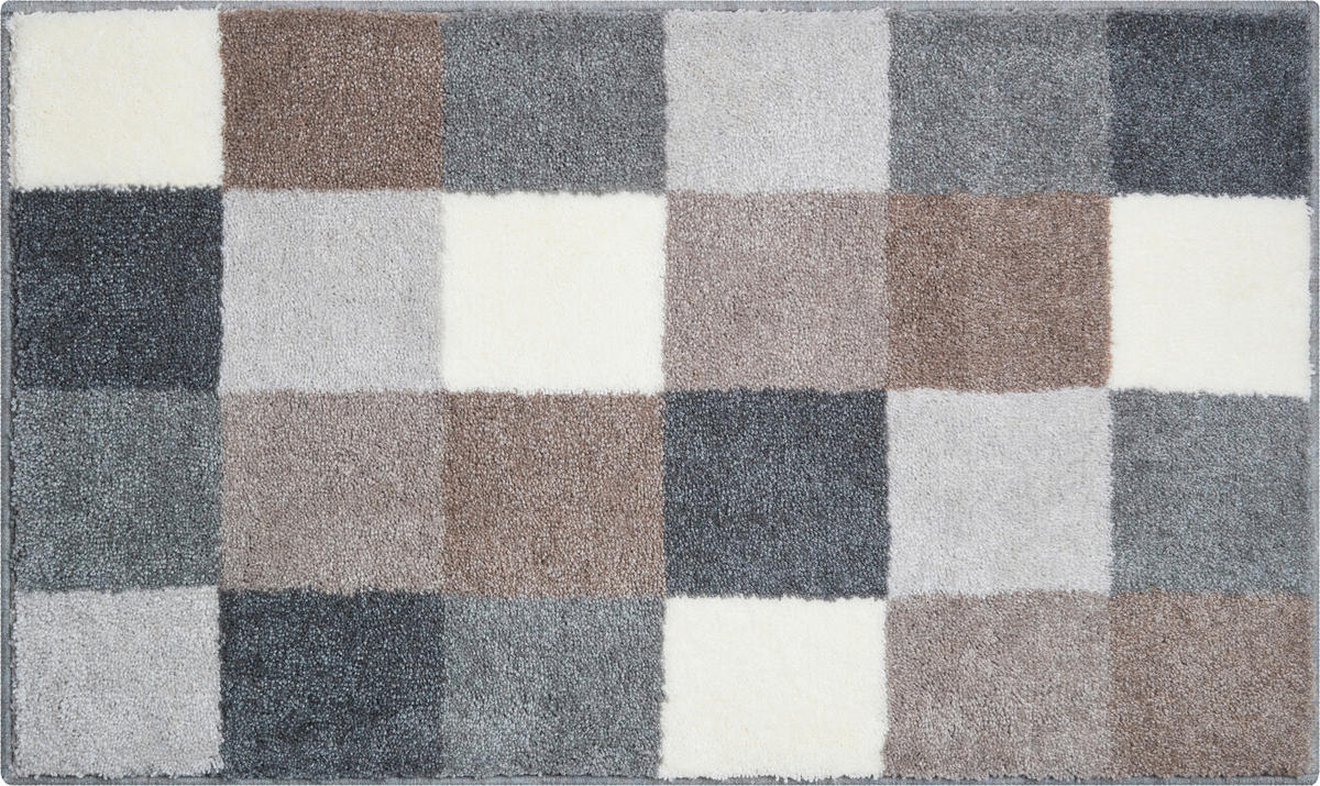 BADTEPPICH Bona Weiß, Beige 60/100 cm  - Beige/Weiß, Basics, Kunststoff/Textil (60/100cm)