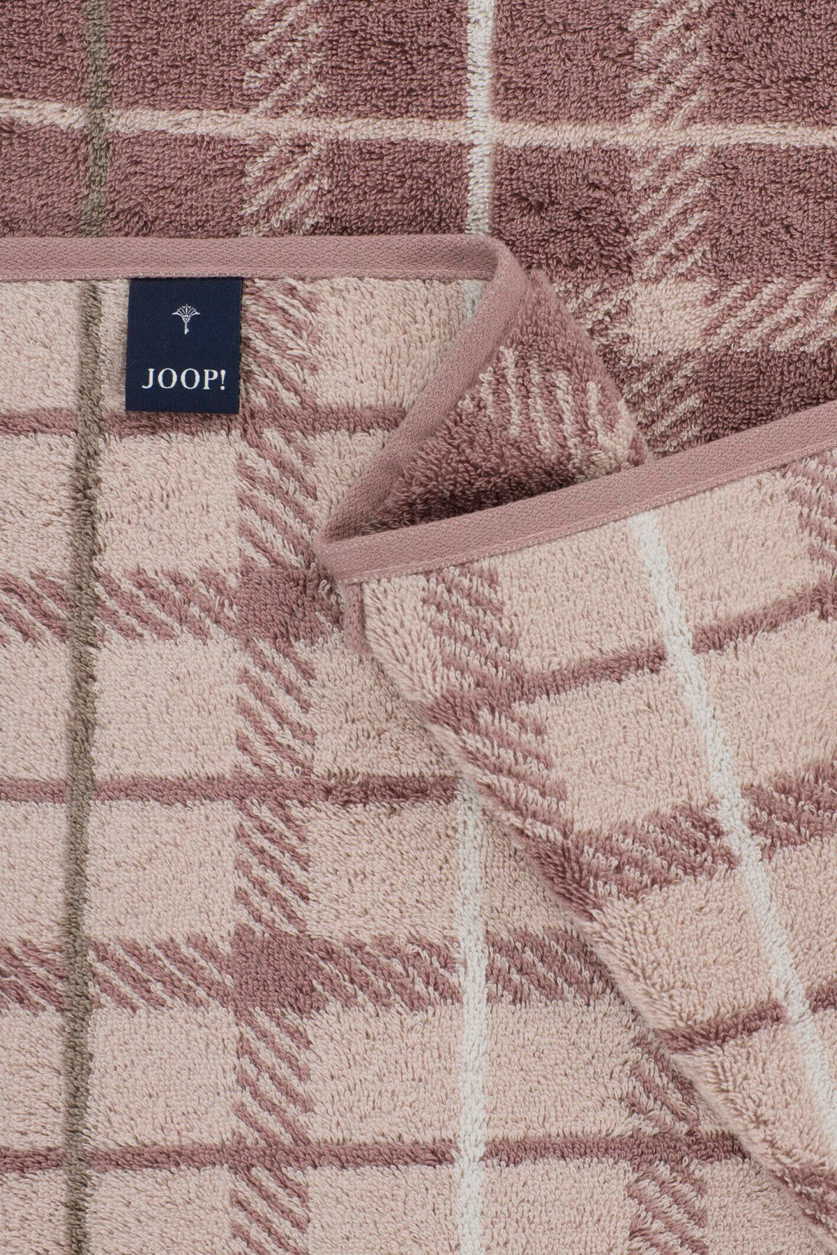 DUSCHTUCH Contour Checked 80/150 cm  - Beige/Mauve, Design, Textil (80/150cm) - Joop!