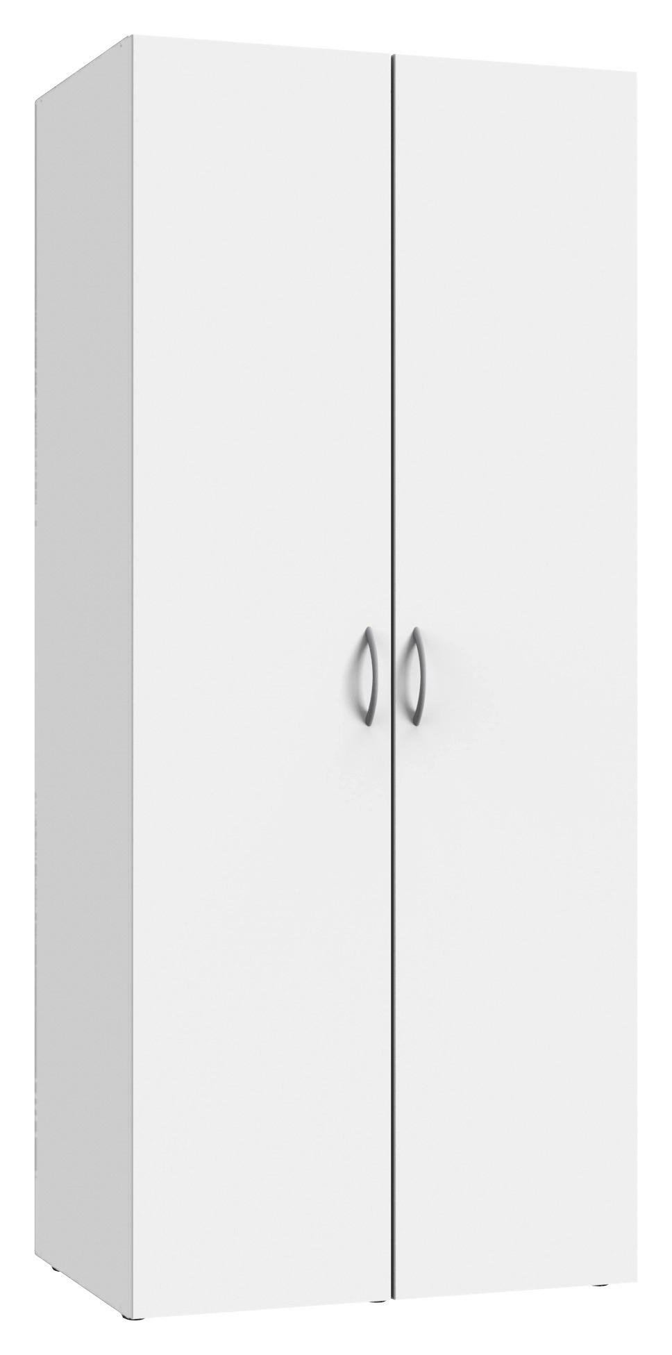 MEHRZWECKSCHRANK Weiß  - Alufarben/Weiß, Basics, Holzwerkstoff/Kunststoff (80/185/40cm) - Xora