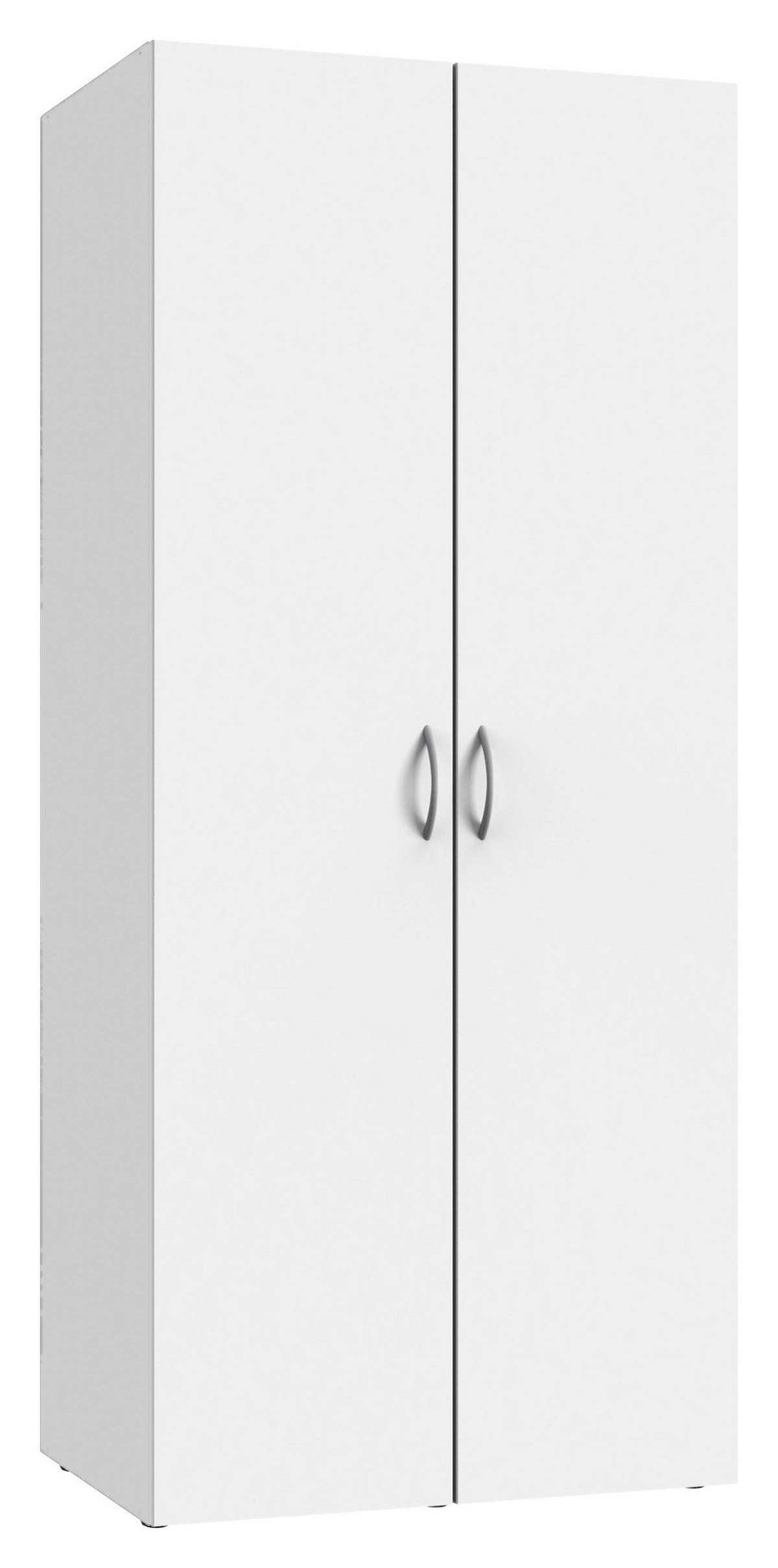 VEČNAMENSKA OMARA, bela - bela/barve aluminija, Konvencionalno, umetna masa/leseni material (80/185/54cm) - Xora