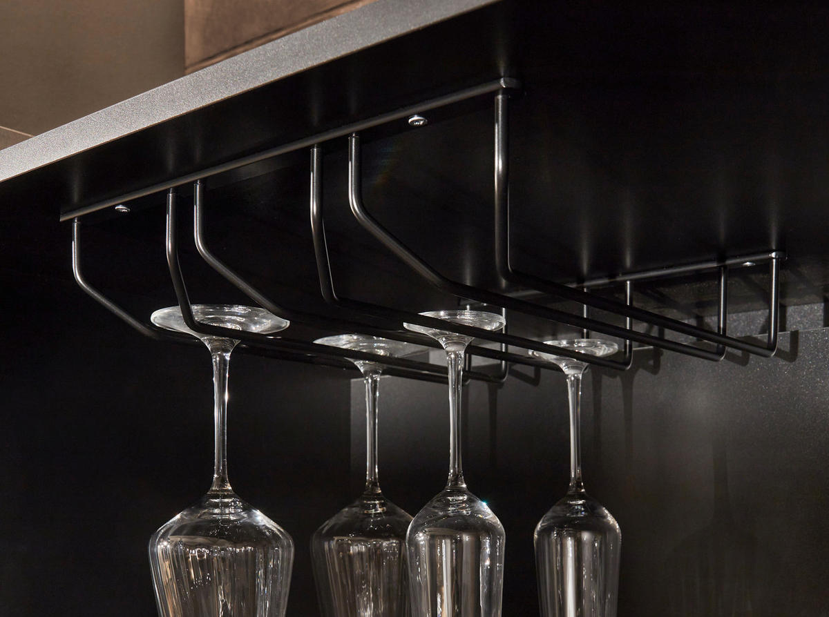 SIDEBOARD Mosel Weinschrank 125/120/58 cm  - Schwarz, KONVENTIONELL, Holzwerkstoff/Metall (125/120/58cm) - Carryhome