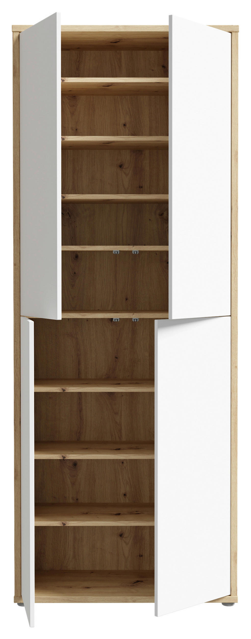 SCHUHSCHRANK Alice Springs  in 74,5/191,9/34,9 cm  - Hellgrau/Eiche Artisan, Modern, Holzwerkstoff/Kunststoff (74,5/191,9/34,9cm) - Xora