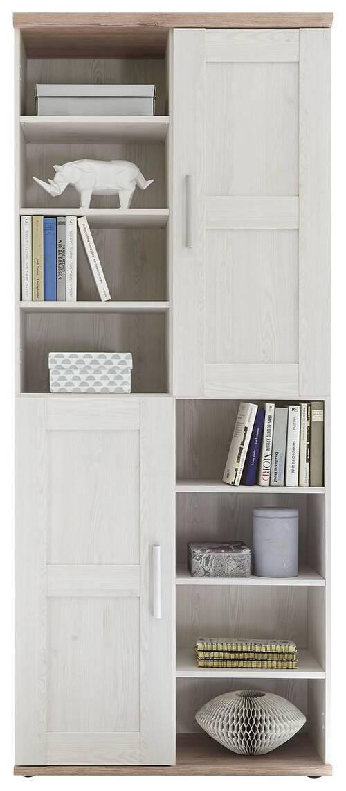 MEHRZWECKSCHRANK 80/191/38 cm  in Weiß, Eichefarben  - Eichefarben/Silberfarben, Design, Holzwerkstoff/Kunststoff (80/191/38cm) - MID.YOU