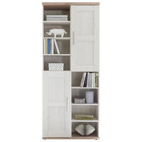 MEHRZWECKSCHRANK 80/191/38 cm  in Weiß, Eichefarben  - Eichefarben/Silberfarben, Design, Holzwerkstoff/Kunststoff (80/191/38cm) - MID.YOU