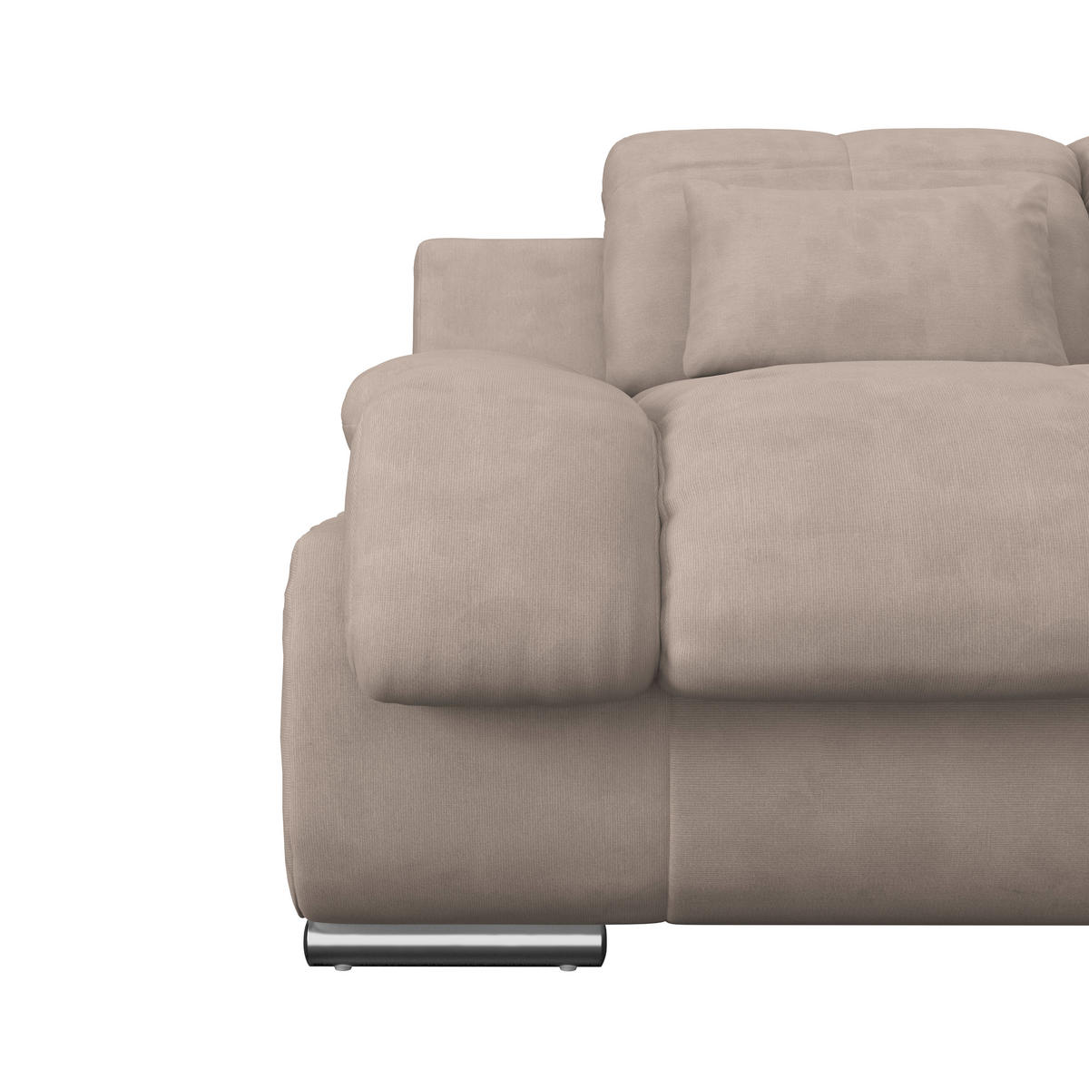 WOHNLANDSCHAFT Beige Mikrofaser  - Chromfarben/Dunkelgrau, MODERN, Textil/Metall (184/345/228cm) - MID.YOU