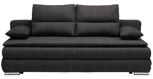 SCHLAFSOFA in Webstoff Dunkelgrau  - Dunkelgrau/Silberfarben, KONVENTIONELL, Kunststoff/Textil (207/94/90cm) - Venda