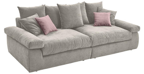 BIGSOFA Feincord Grau, Rosa  - Schwarz/Rosa, Design, Kunststoff/Textil (260/90/140cm) - Carryhome