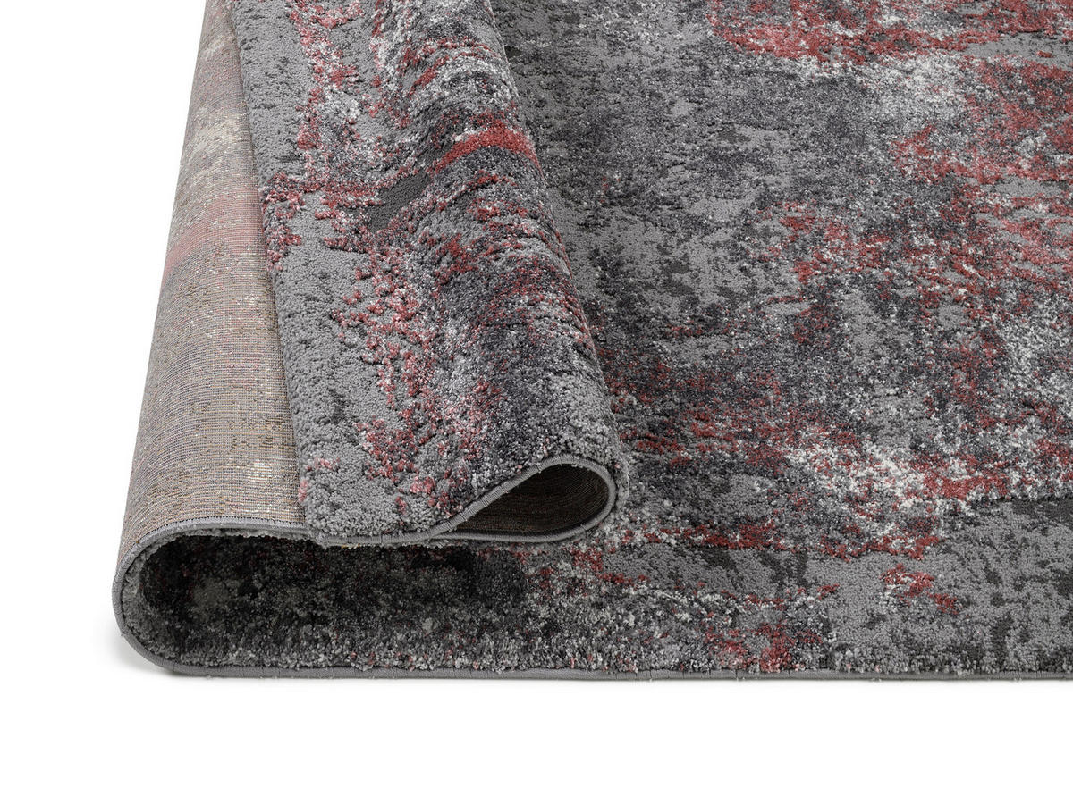 LÄUFER 80/250 cm Timeline Quantum  - Hellrot/Grau, Design, Textil (80/250cm) - Novel