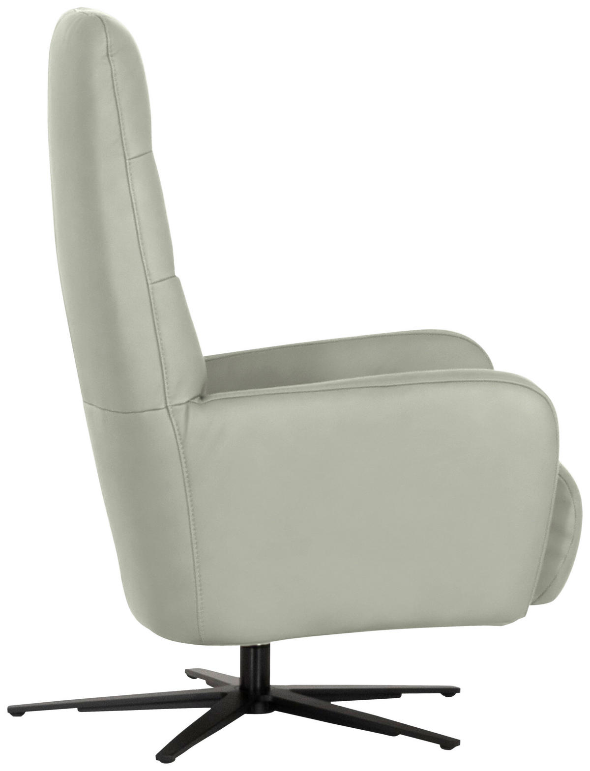 RELAXSESSEL Leder Silberfarben  - Silberfarben/Schwarz, Modern, Leder/Metall (66/110/83cm) - Joop!