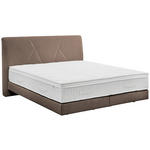 BOXSPRINGBETT 200/200 cm,  in Schlammfarben, Topper, Matratzen, unterschiedliche Matratzenhärtegrade je Bettseite, H2 + H3 = mittel + fest  - Schlammfarben/Schwarz, Design, Kunststoff/Textil (200/200cm) - Dieter Knoll